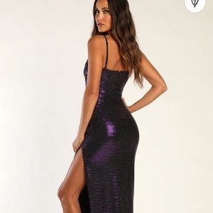 Lulus sequin purple maxi dress
